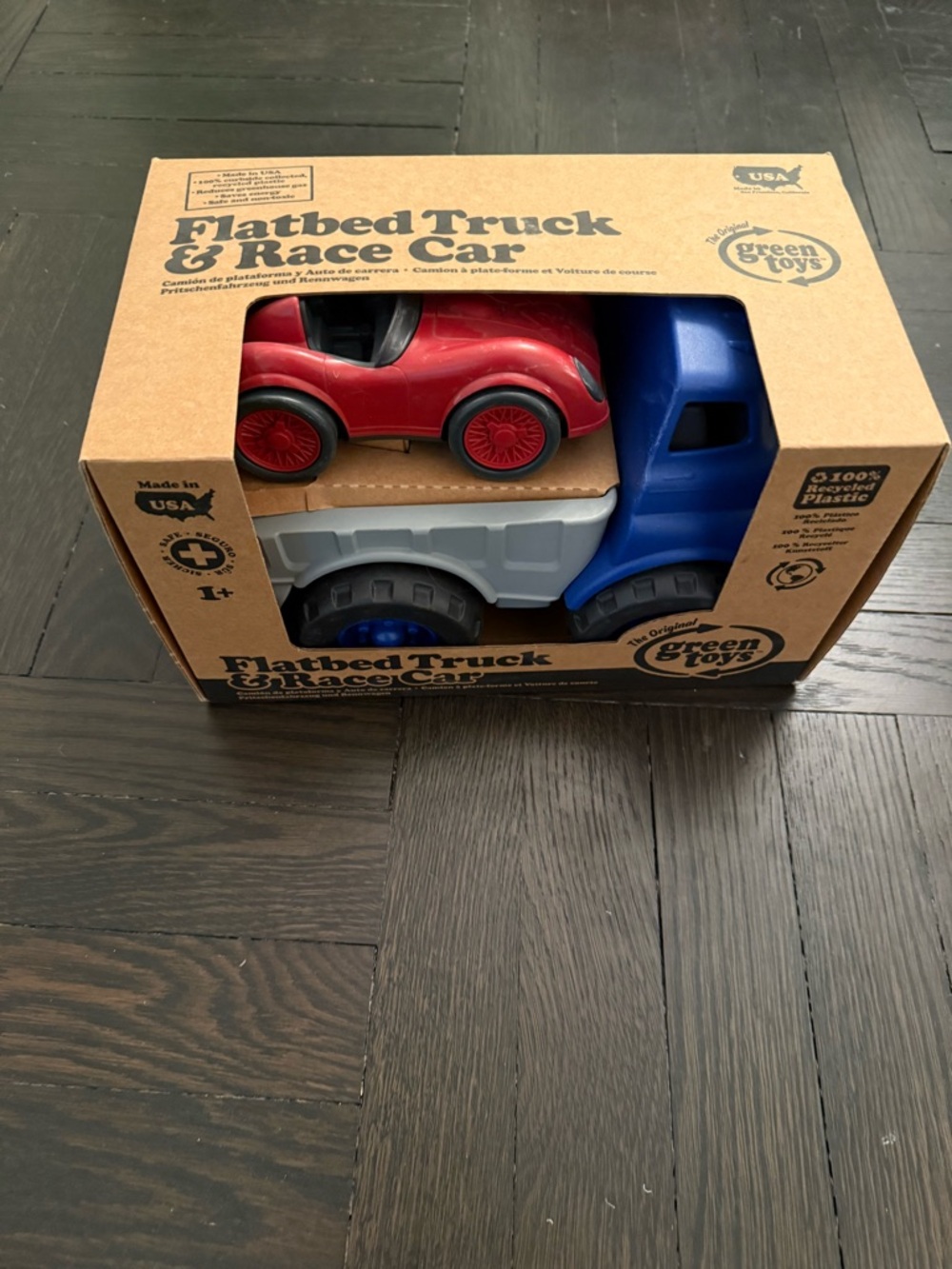 NWT Green Toys Flatbed Truck & Racer Car Age 1+ Recycled Plastic Made in USA - Picture 3 of 6
